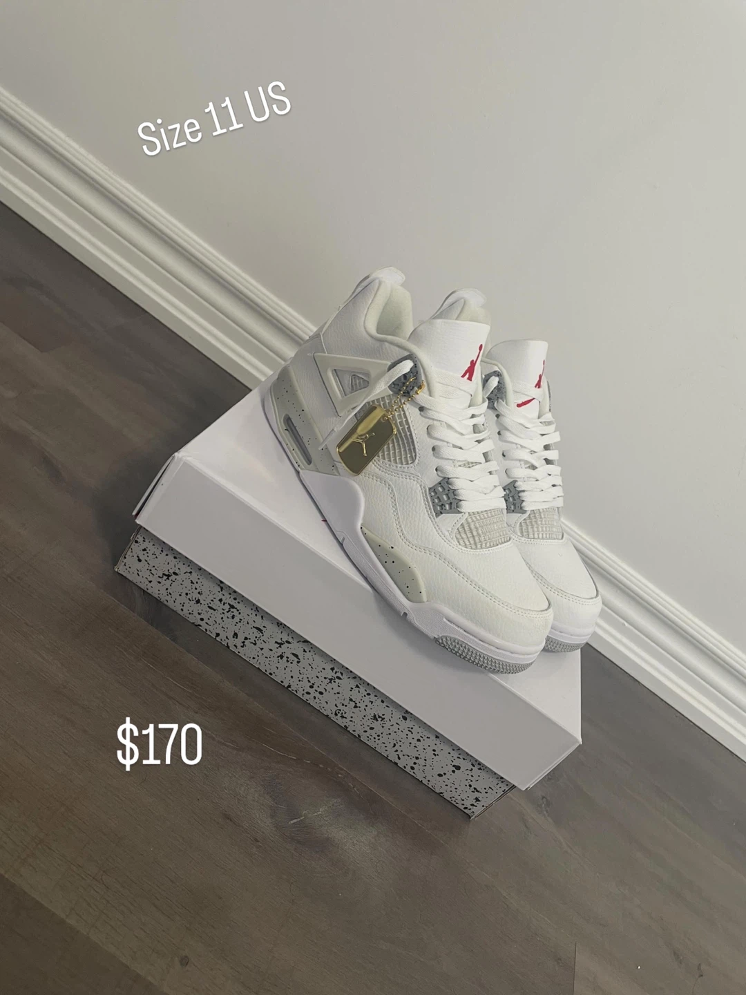 Air Jordan 4 Retro 'White Cement' Shoes - Size 11 US