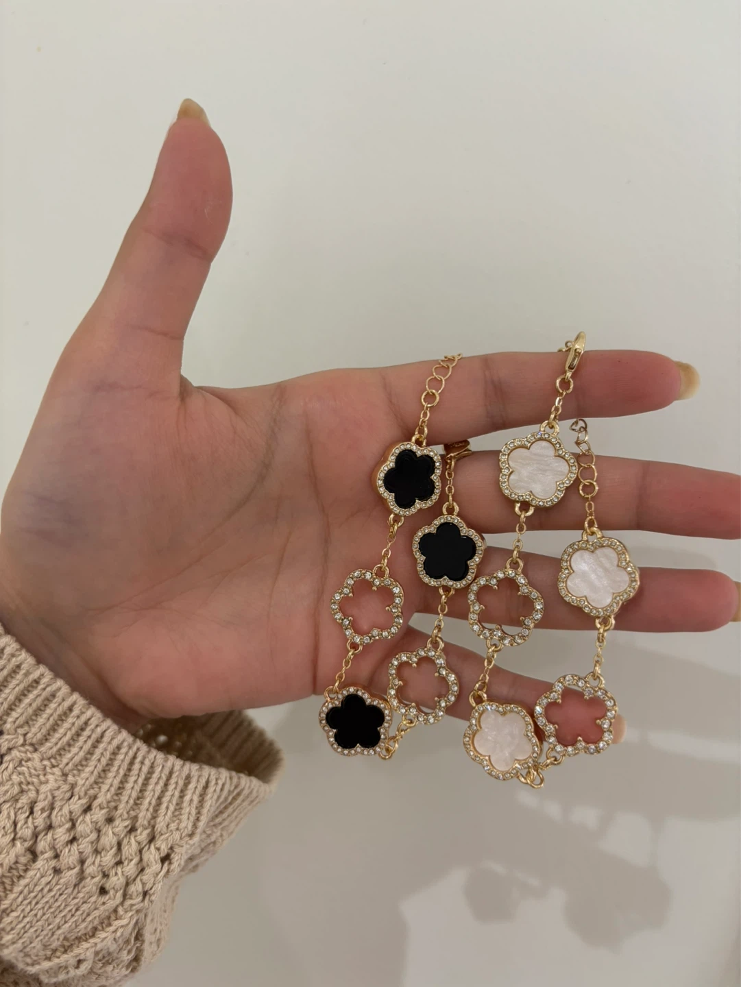 Clover Charm Bracelet with Crystals - photo 4