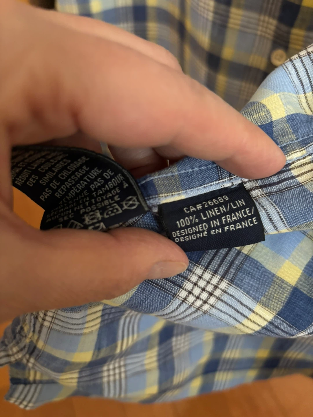 Faconnable Relaxed Fit Plaid Linen Button-Up Shirt - Size L - photo 4