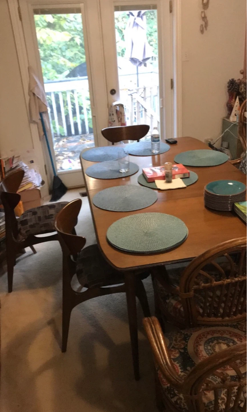 Antique 1960’s Wooden Dining Table w. Chairs