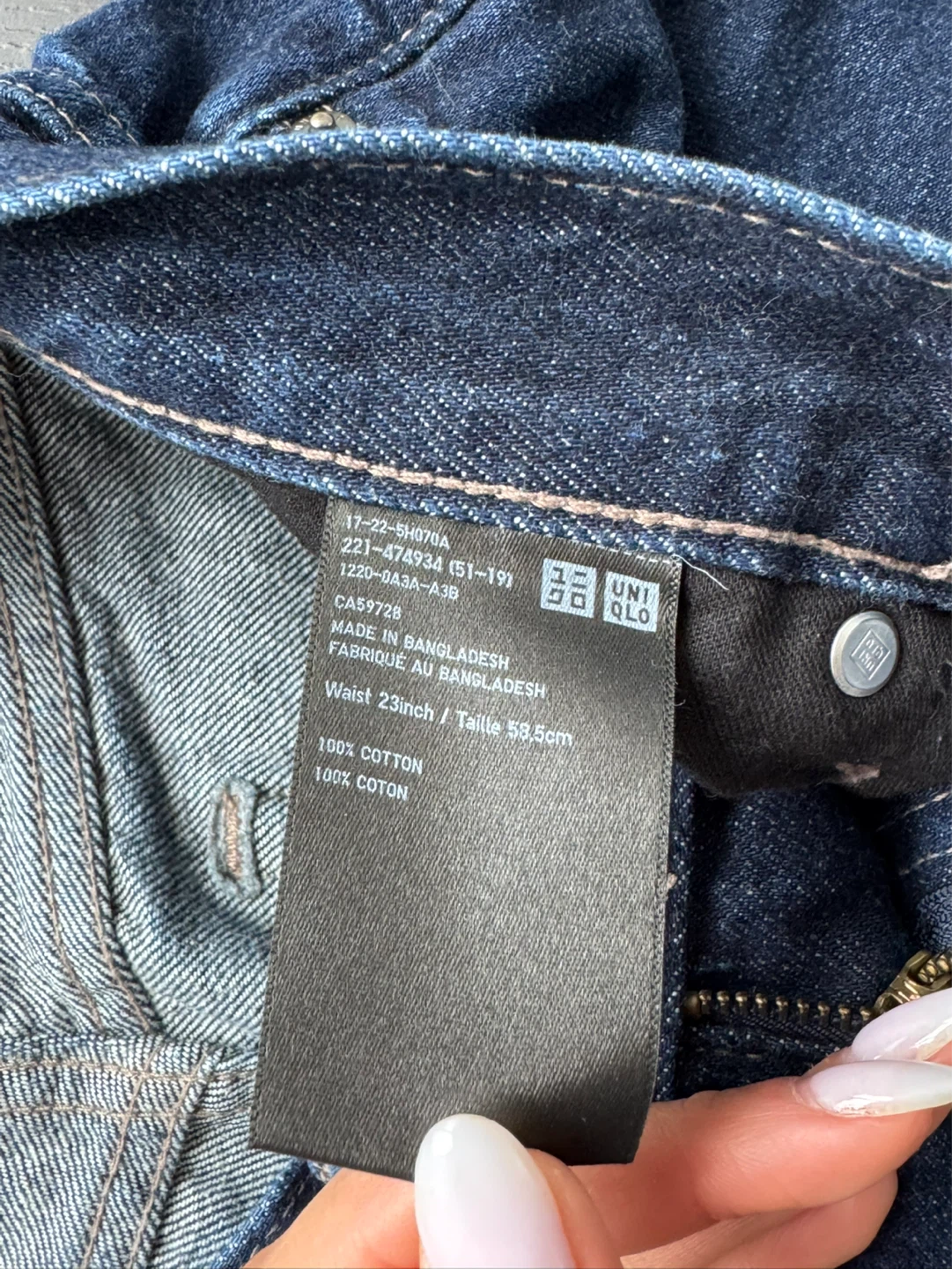 UNIQLO Straight Jeans - Navy - Waist 23 inch - photo 2