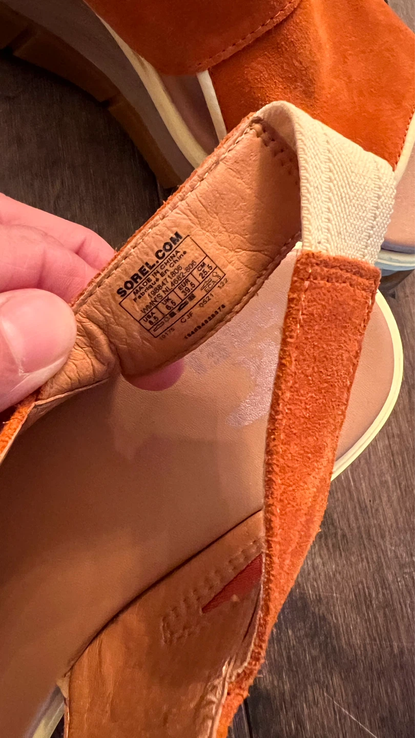Sorel Orange Suede Wedge Sandals - photo 4