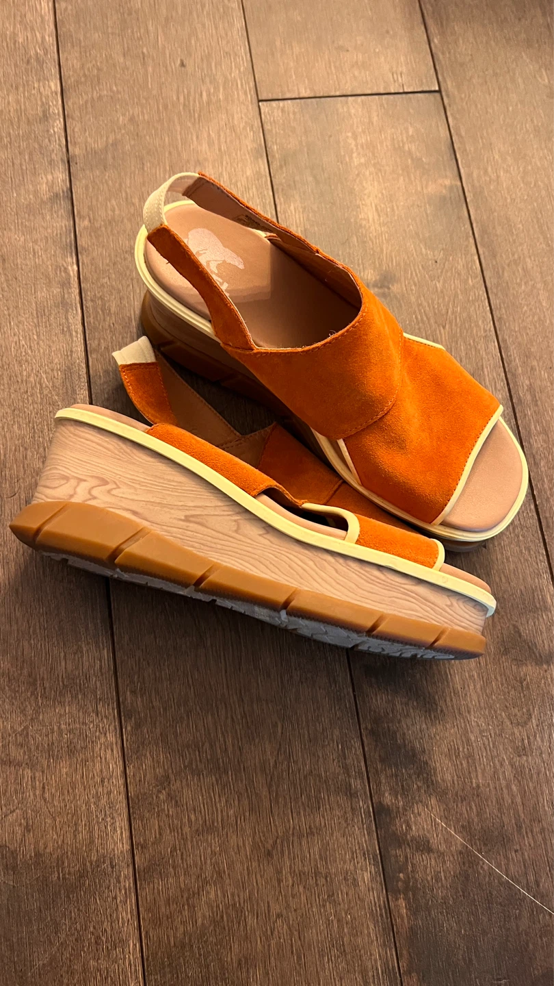 Sorel Orange Suede Wedge Sandals - photo 2