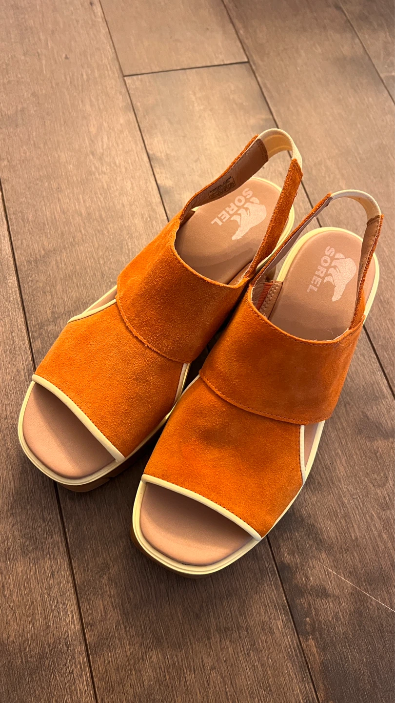 Sorel Orange Suede Wedge Sandals - photo 5