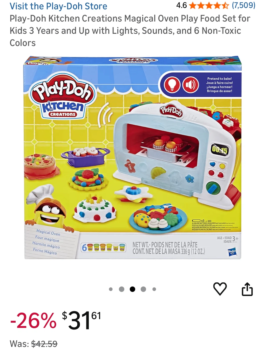 Play-Doh Kitchen Creations Magical Oven Play Food Set