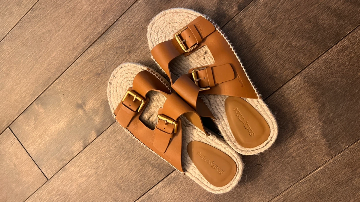 See By Chloé Women's Brown Leather Espadrille Slides