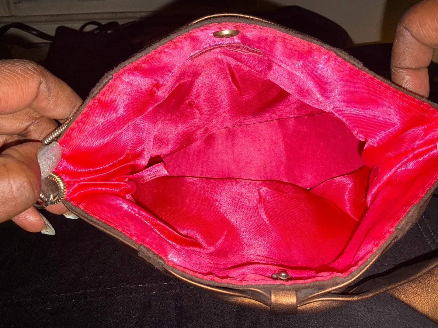 Brown Suede Clutch with Rose Gold Bow - photo 4