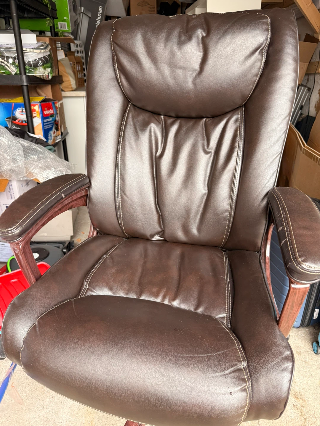 Brown Faux Leather Office Chair