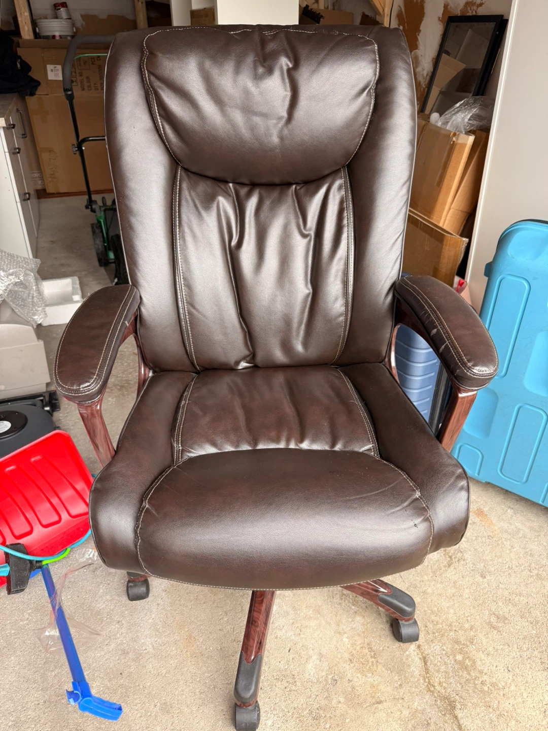 Brown Faux Leather Office Chair - photo 2