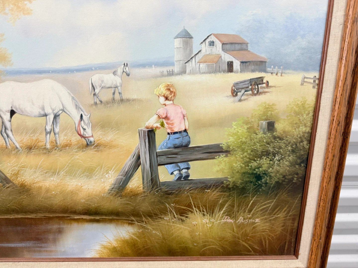 VTG Dan Austine Authenticated Oil Painting Oak Framed - photo 2