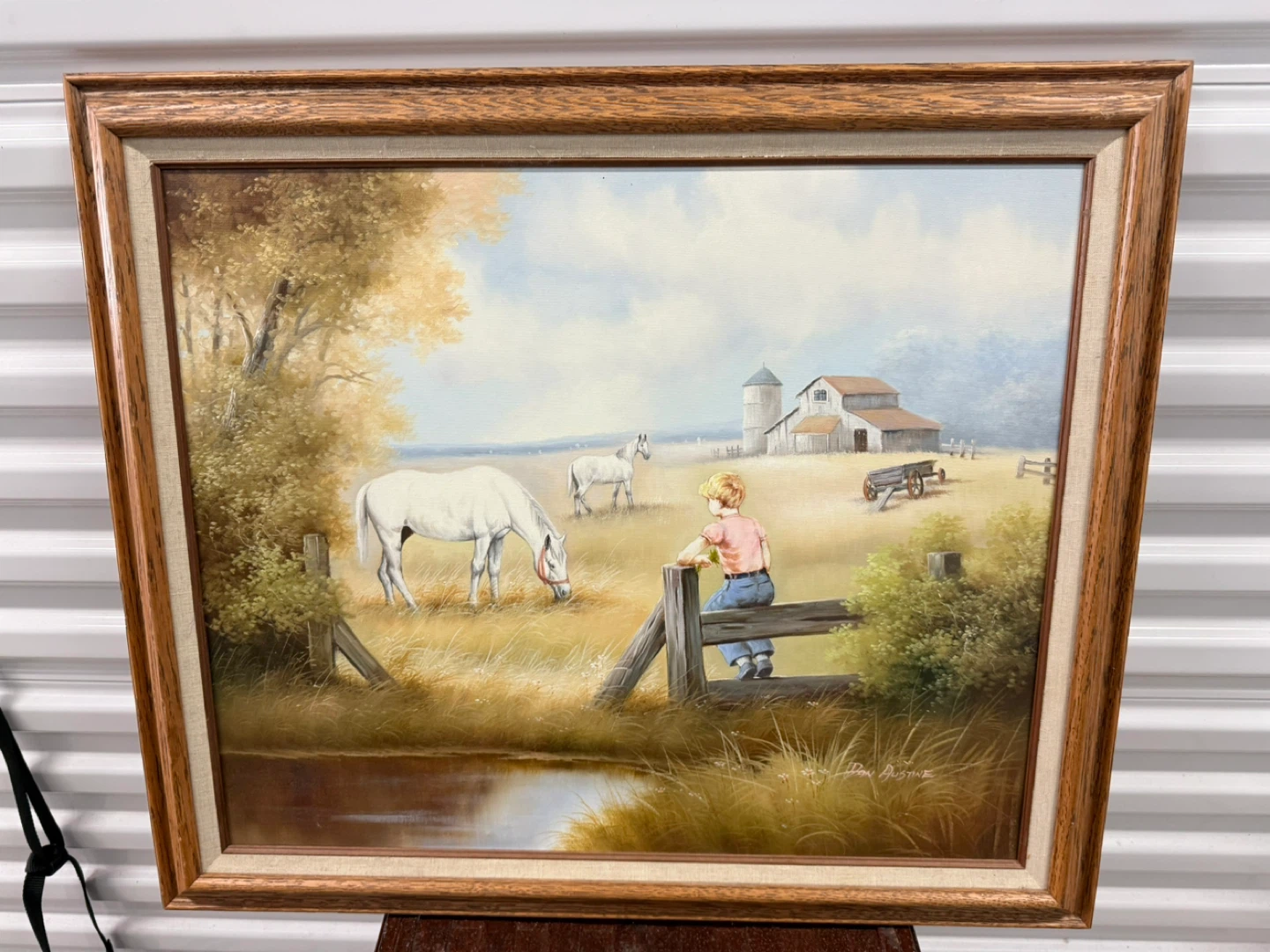 VTG Dan Austine Authenticated Oil Painting Oak Framed