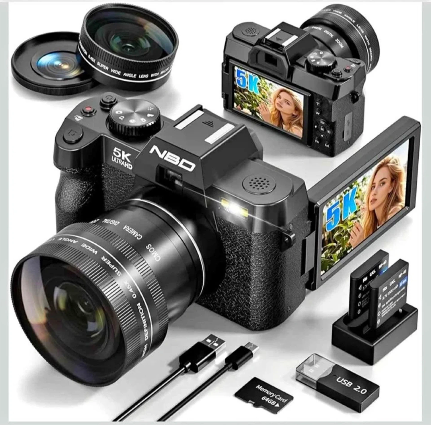 NBD S100 5K UHD Digital Camera with 16x Zoom Lens