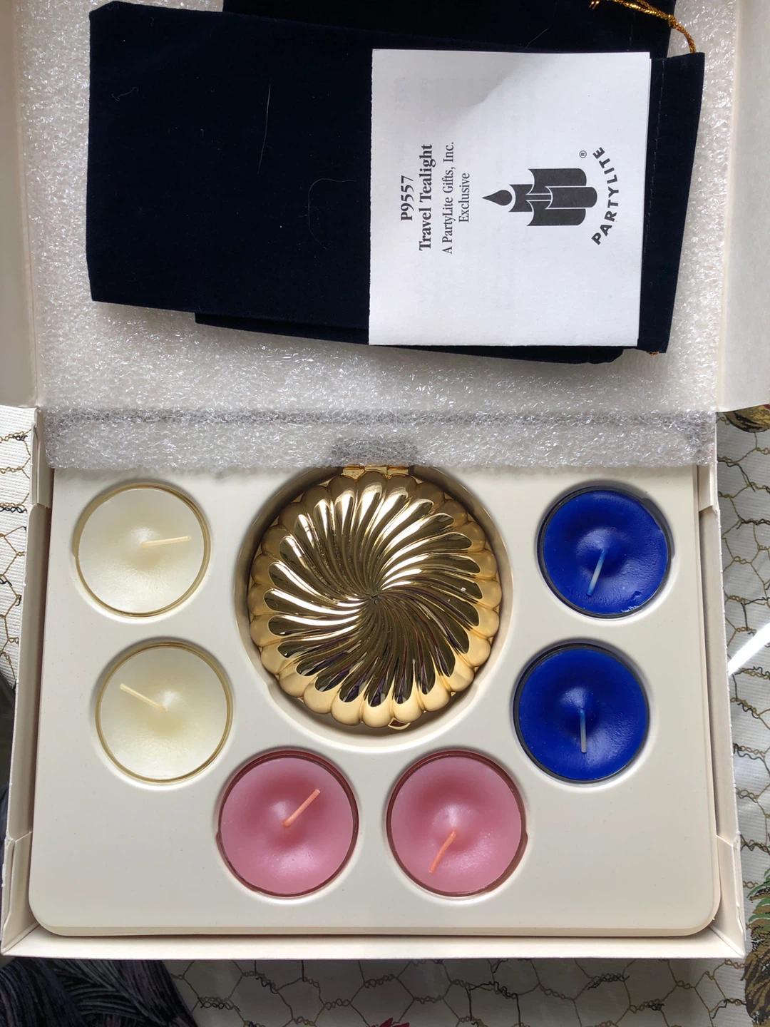 Partylite Travel Tealight Set with Gold Holder