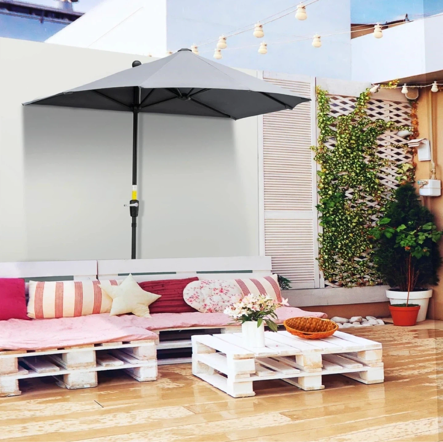 Outsunny Patio Umbrella - Grey