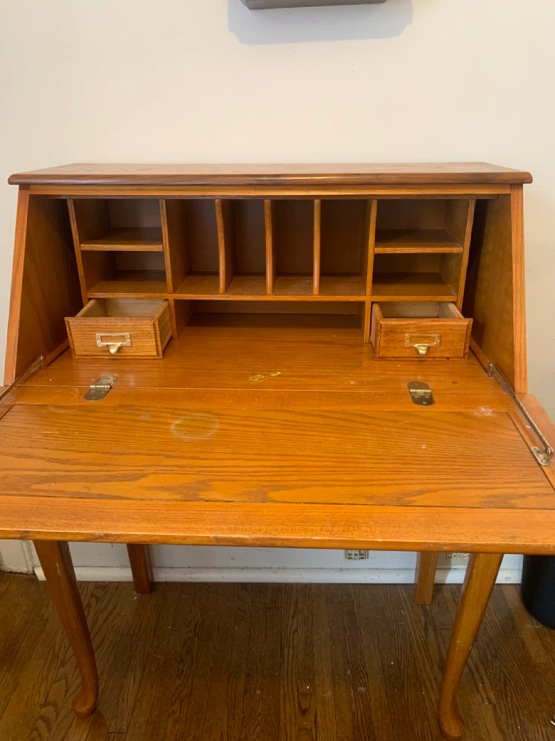 Solid Oak Secretary Desk - photo 3