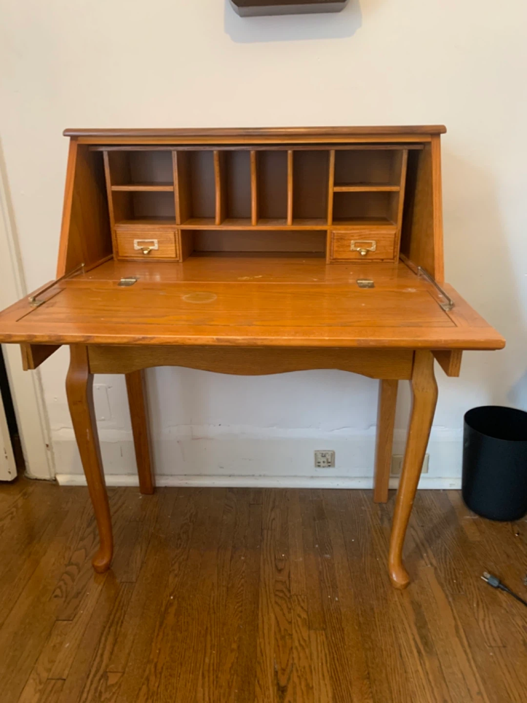 Solid Oak Secretary Desk - photo 2