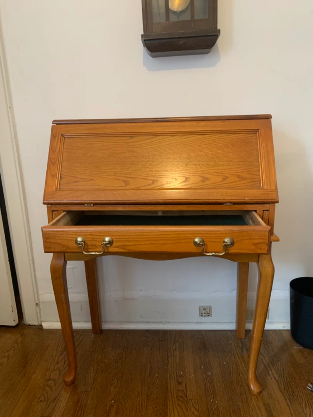 Solid Oak Secretary Desk - photo 4