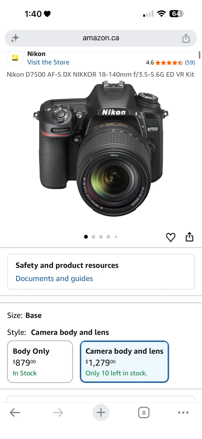 Nikon D7500 18-140mm VR Kit