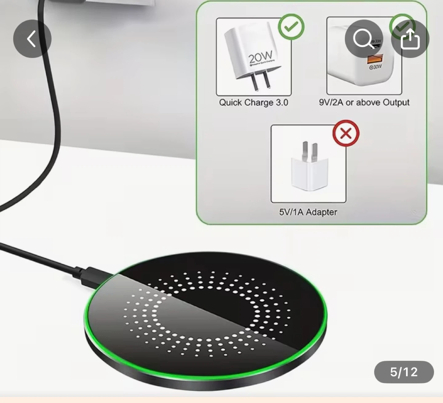 Black Wireless Charger Pad - photo 3
