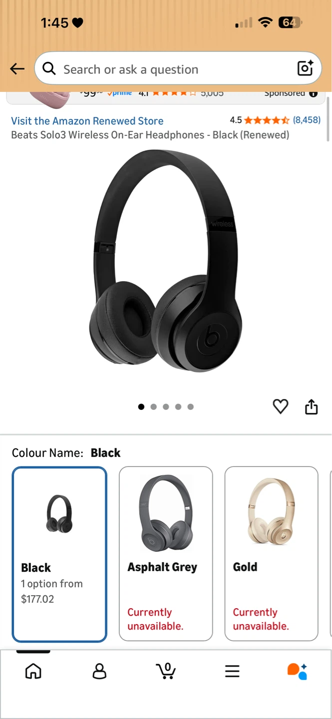 Beats Solo3 Wireless On-Ear Headphones - Black
