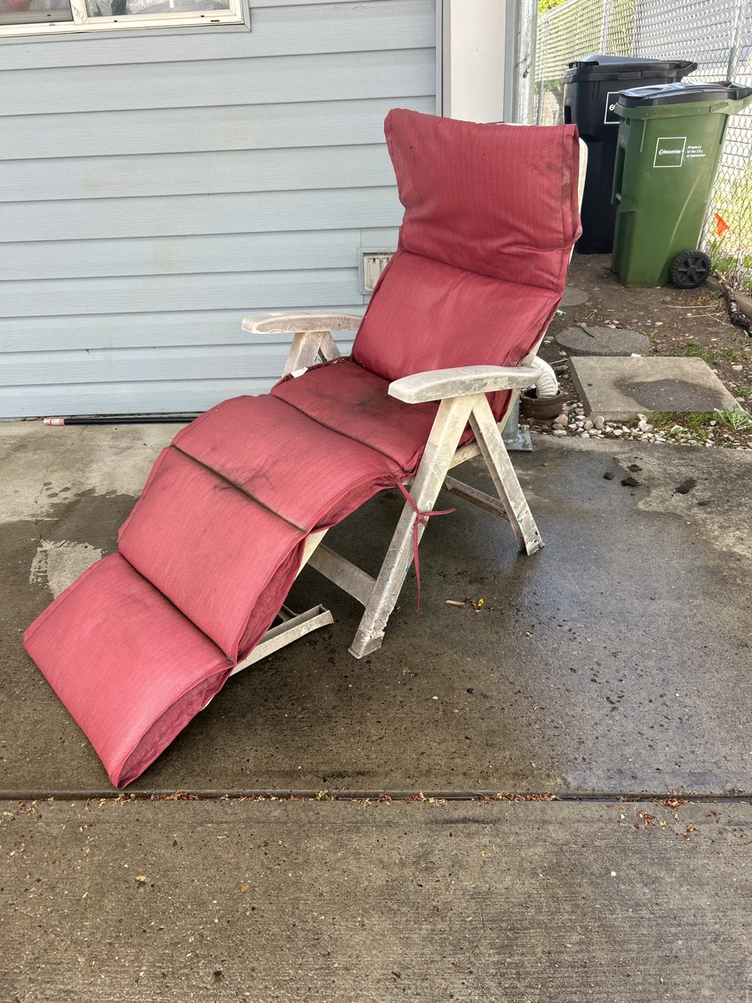 Red Padded Lounger Chair