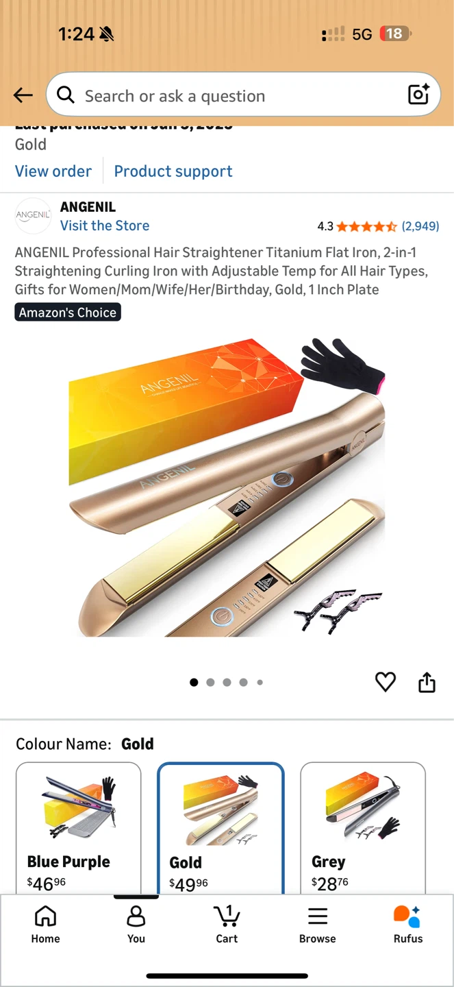 ANGENIL Professional Hair Straightener Titanium - Gold - photo 3