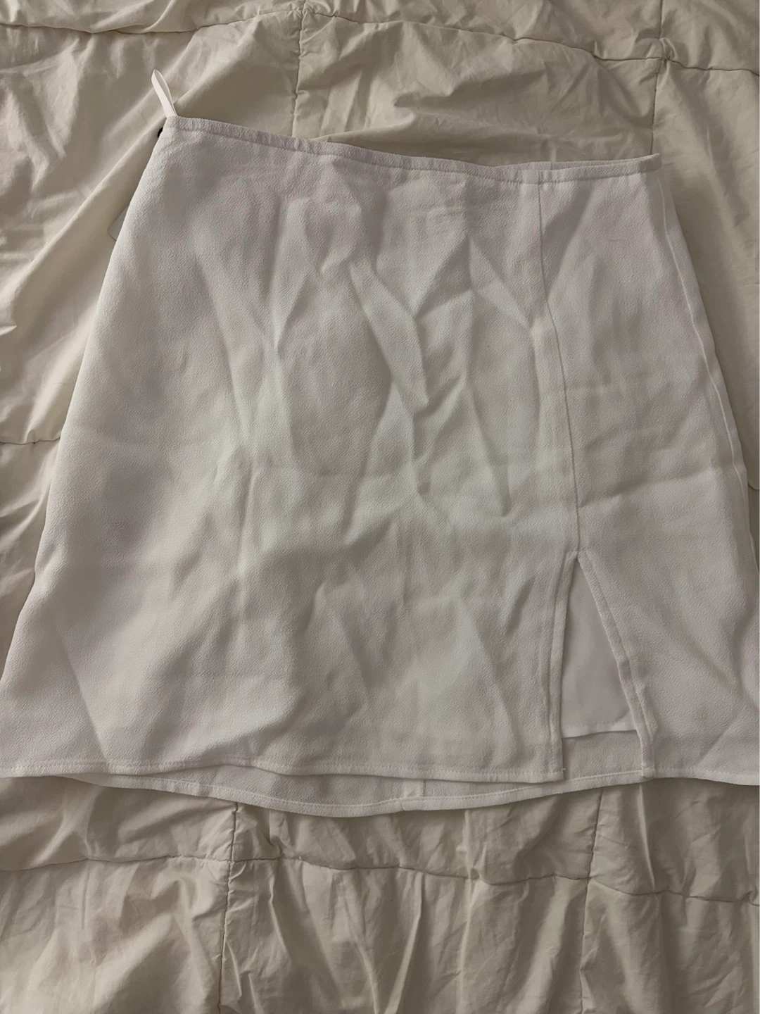 Sunday Best White Mini Skirt with Slit