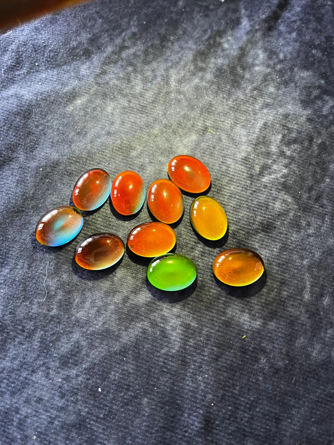 Set of 10 Oval Cabochon Glass Gems - photo 5