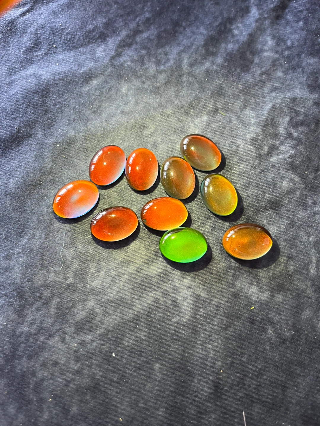 Set of 10 Oval Cabochon Glass Gems - photo 4