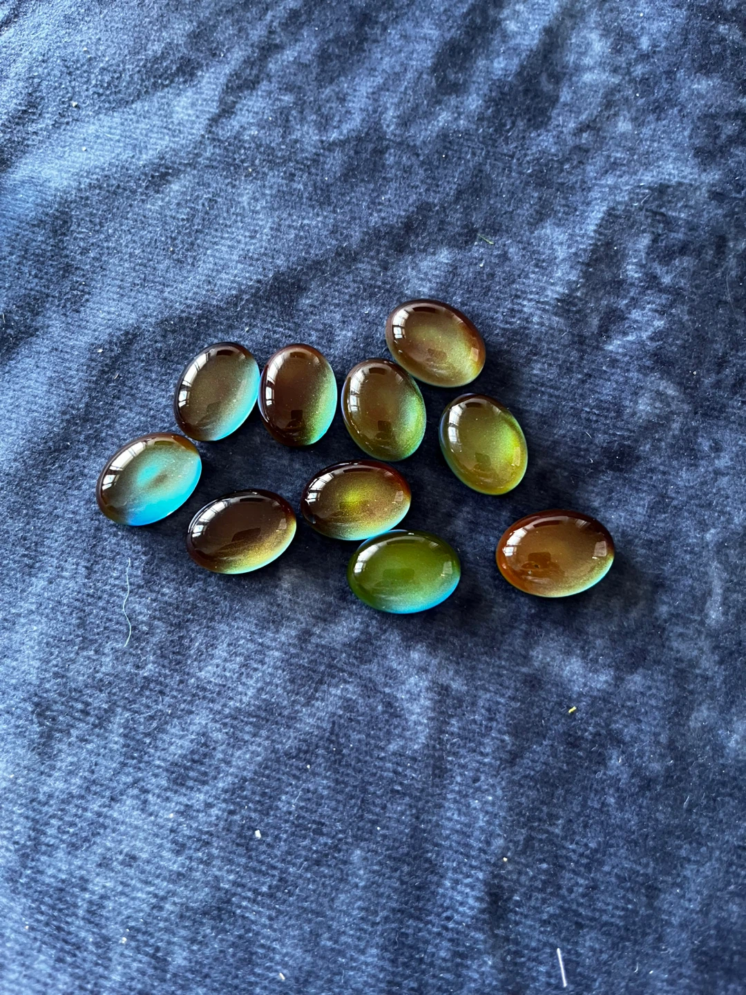 Set of 10 Oval Cabochon Glass Gems - photo 2