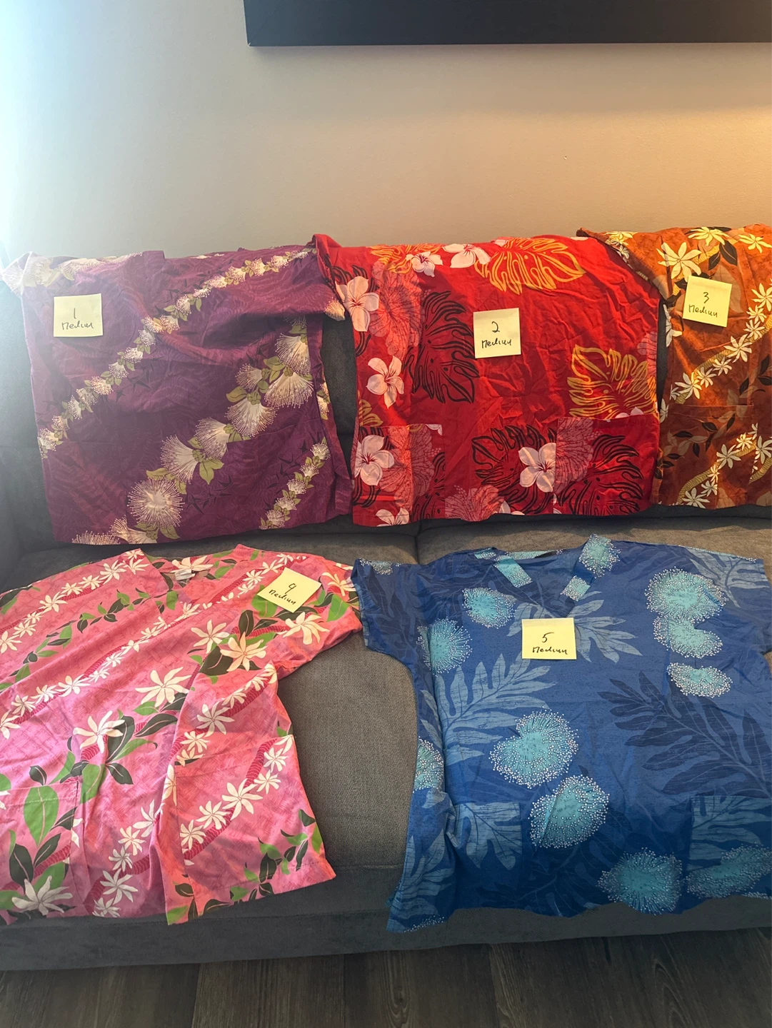 Hawaiian Print Tops - Size Medium