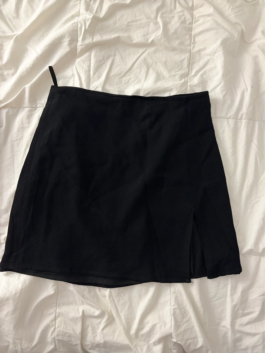 Black Mini Skirt with Side Slit