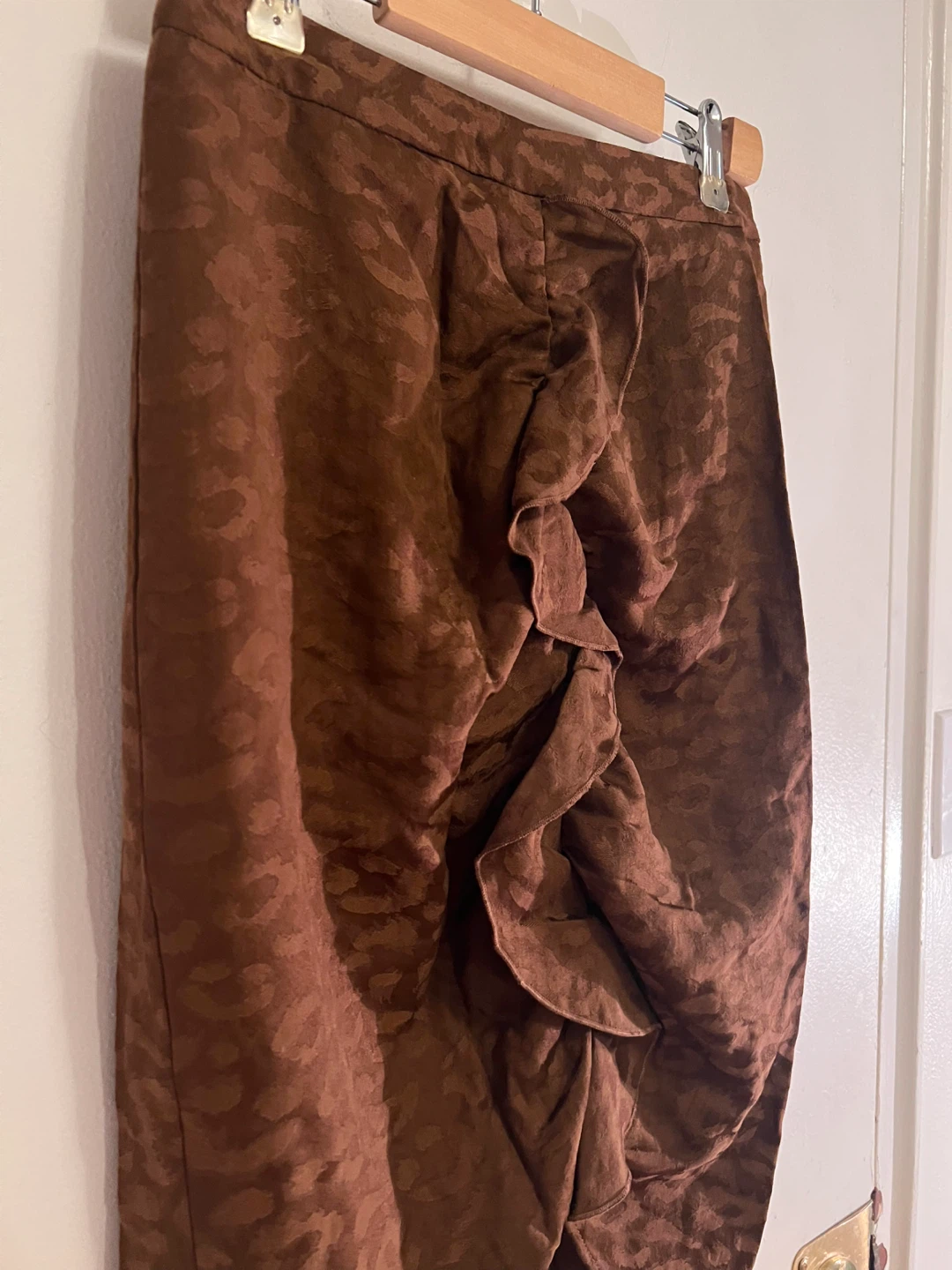 Zara Brown Tailored Ruffle Skirt - XS - photo 4