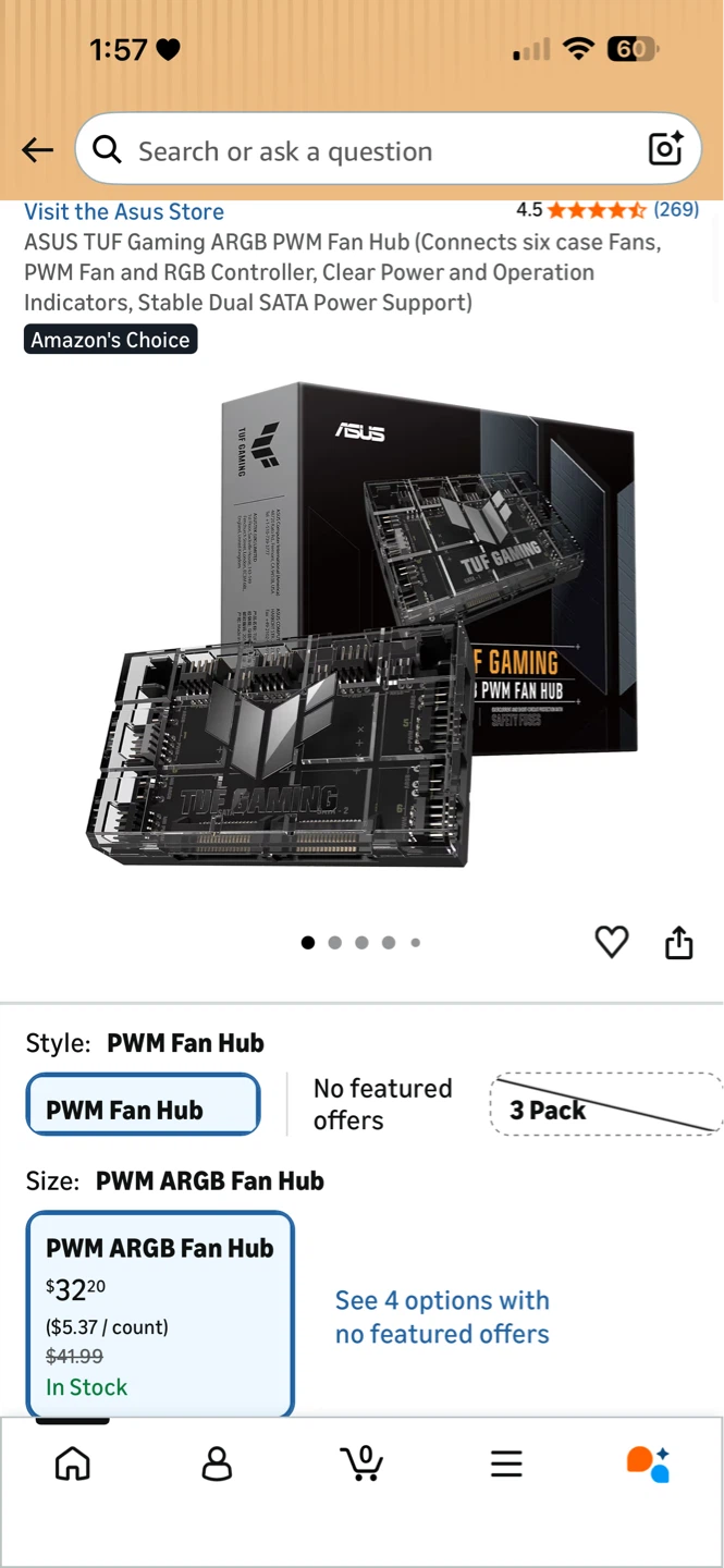 ASUS TUF GAMING ARGB PWM Fan Hub
