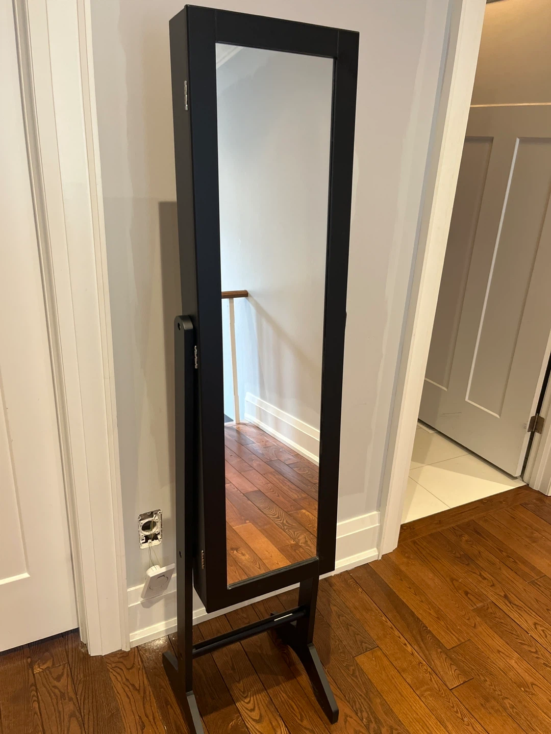 Black Cheval Mirror with Stand