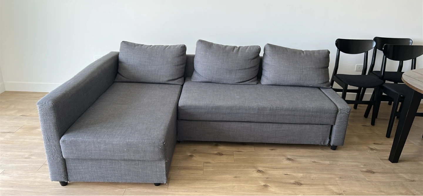 Gray Sectional Sofa Bed with Storage