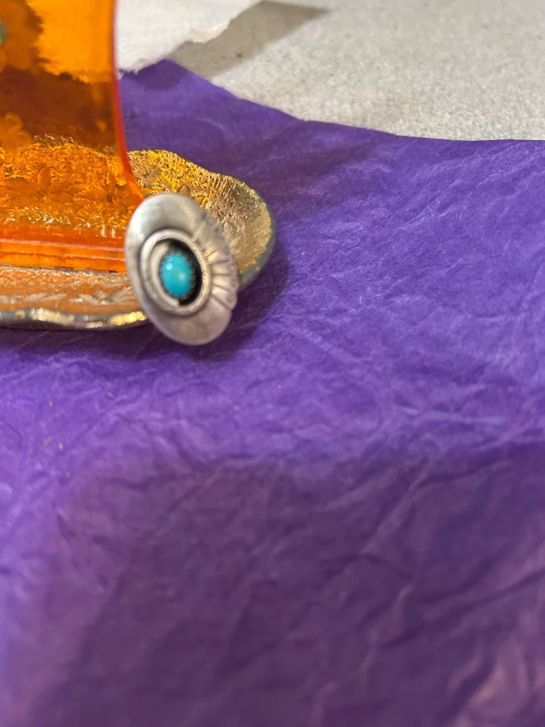 Vintage, sterling silver and turquoise stone ring - photo 2