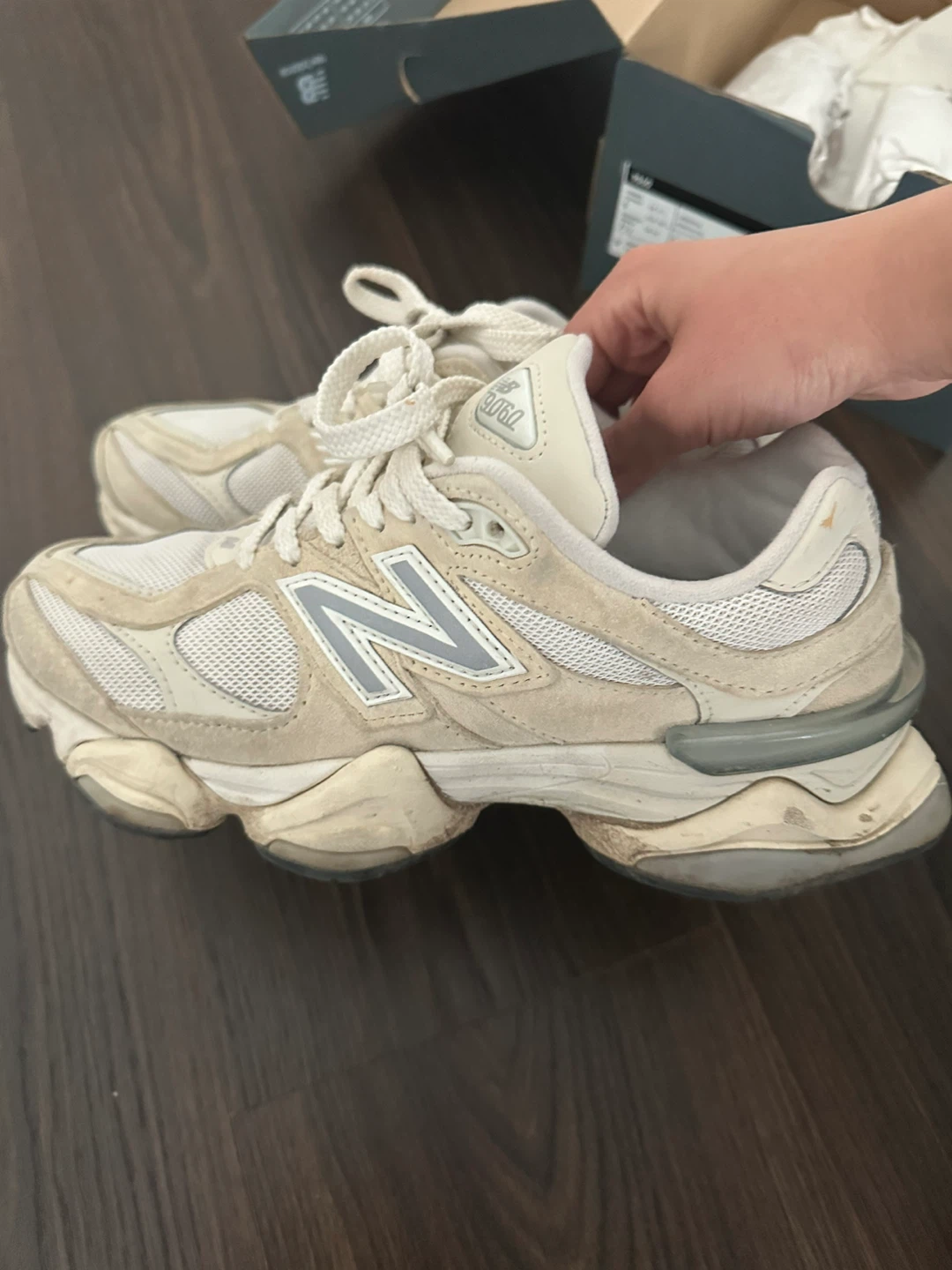 New Balance 9060 Cream Sneakers - photo 2