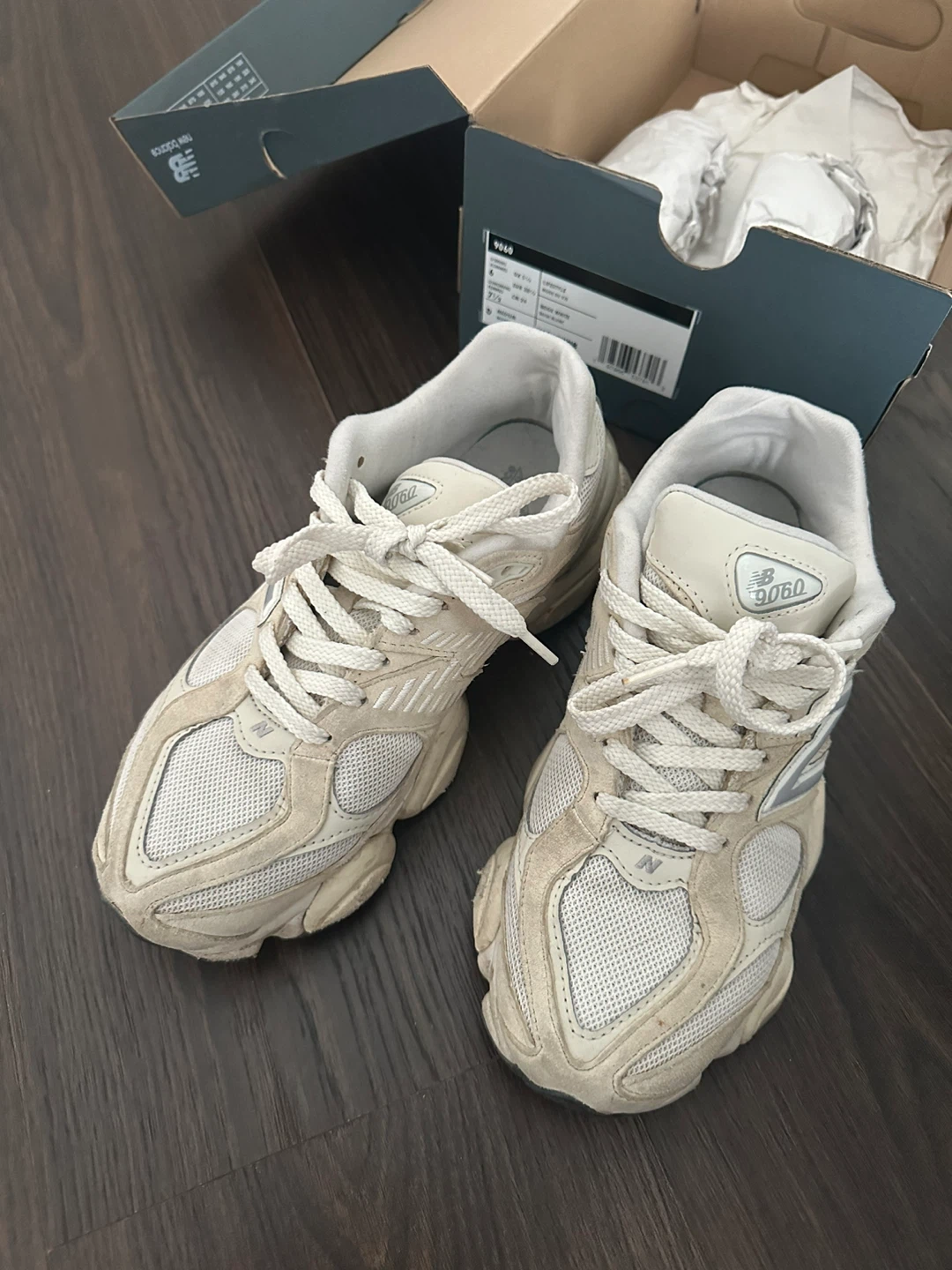 New Balance 9060 Cream Sneakers