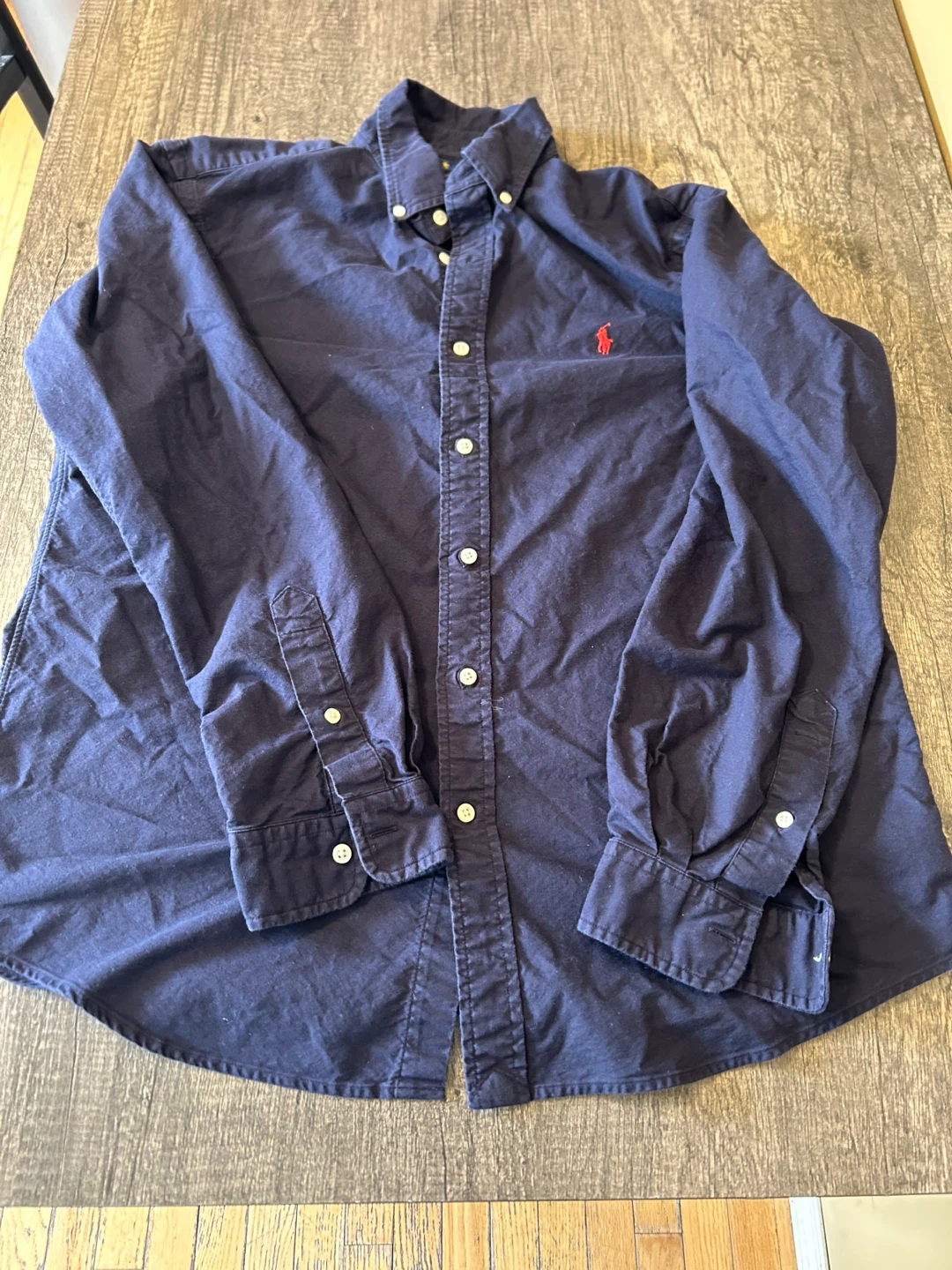 Ralph Lauren Classic Fit Navy Button-Down Shirt - Size L