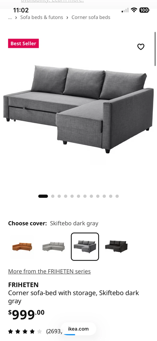 IKEA FRIHETEN Pull Out Couch - photo 5