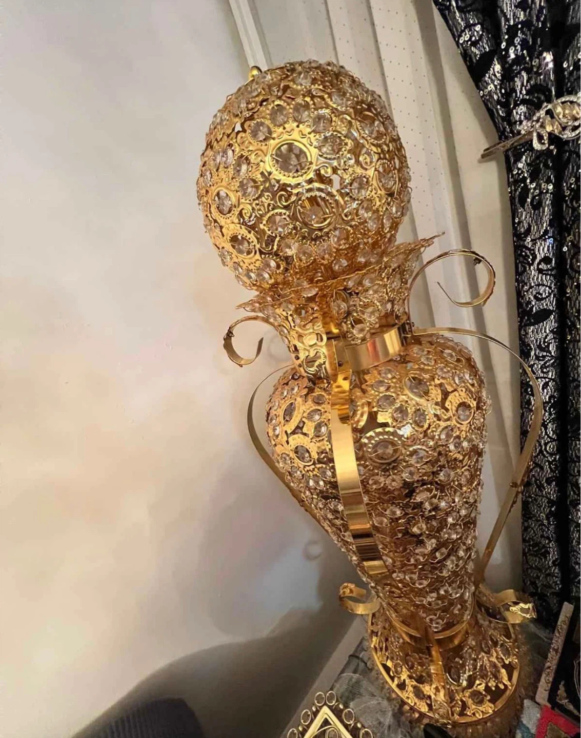 Gold crystal ornate floor lamp - photo 3