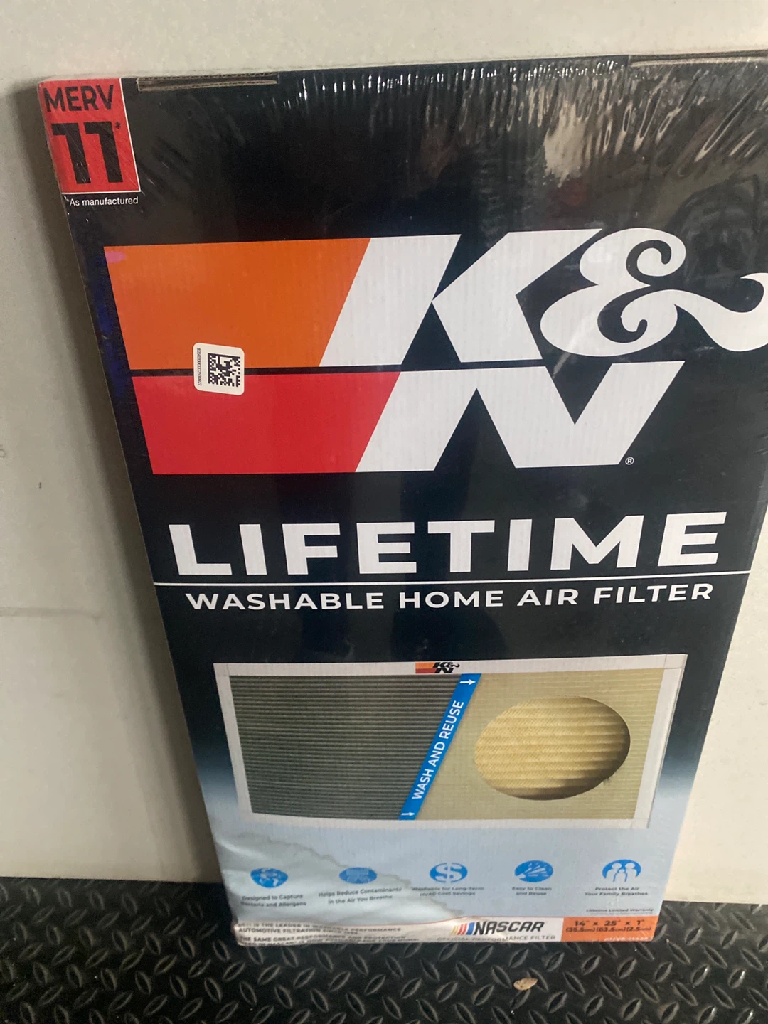 K&N Lifetime Washable Home Air Filter 14" x 25" x 1" - photo 3