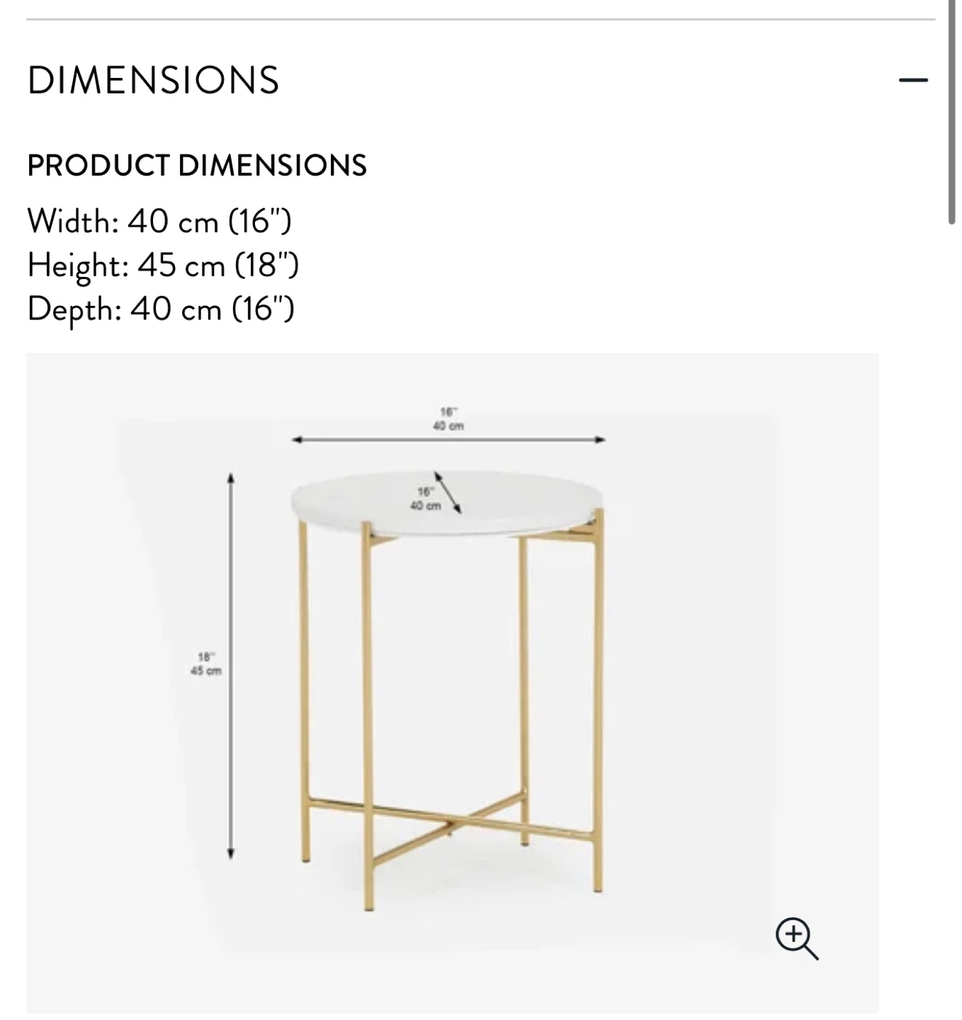 Round Marble Top Side Table - Gold Legs - photo 3