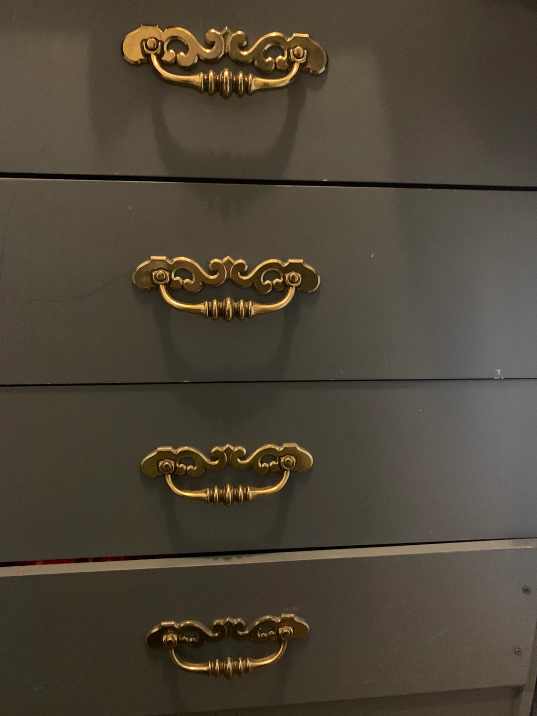 Ornate Brass Dresser Handles – Vintage Cabinet Hardware - photo 2