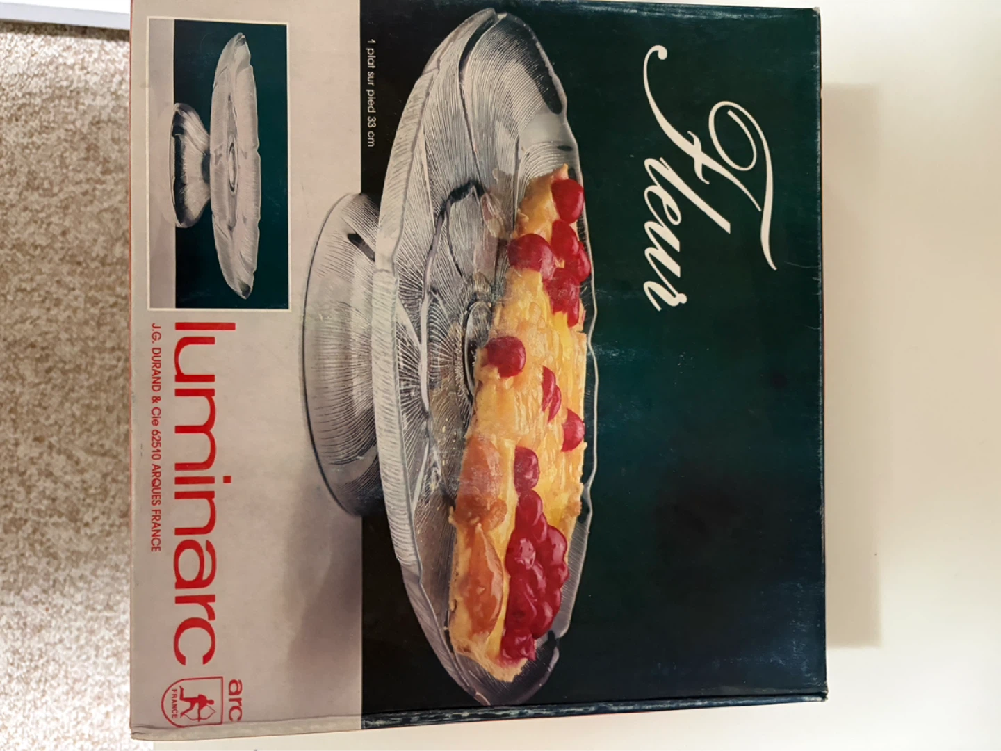 Luminarc Fleur Glass Cake Stand 33cm