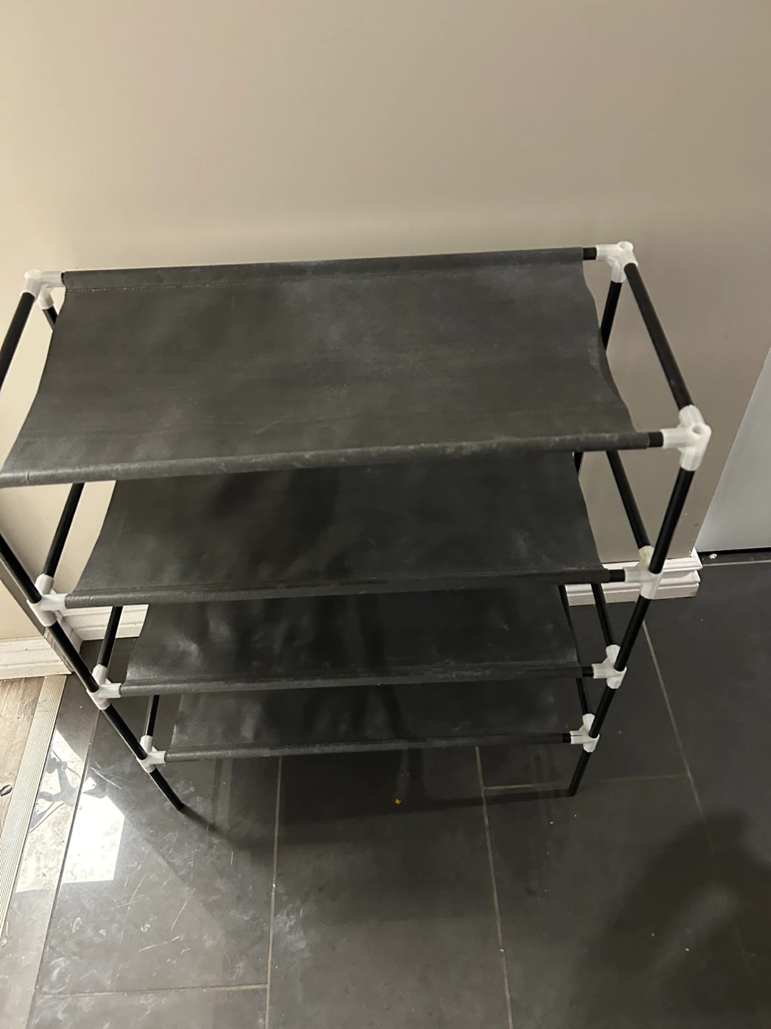 Black 4-Tier Shoe Rack
