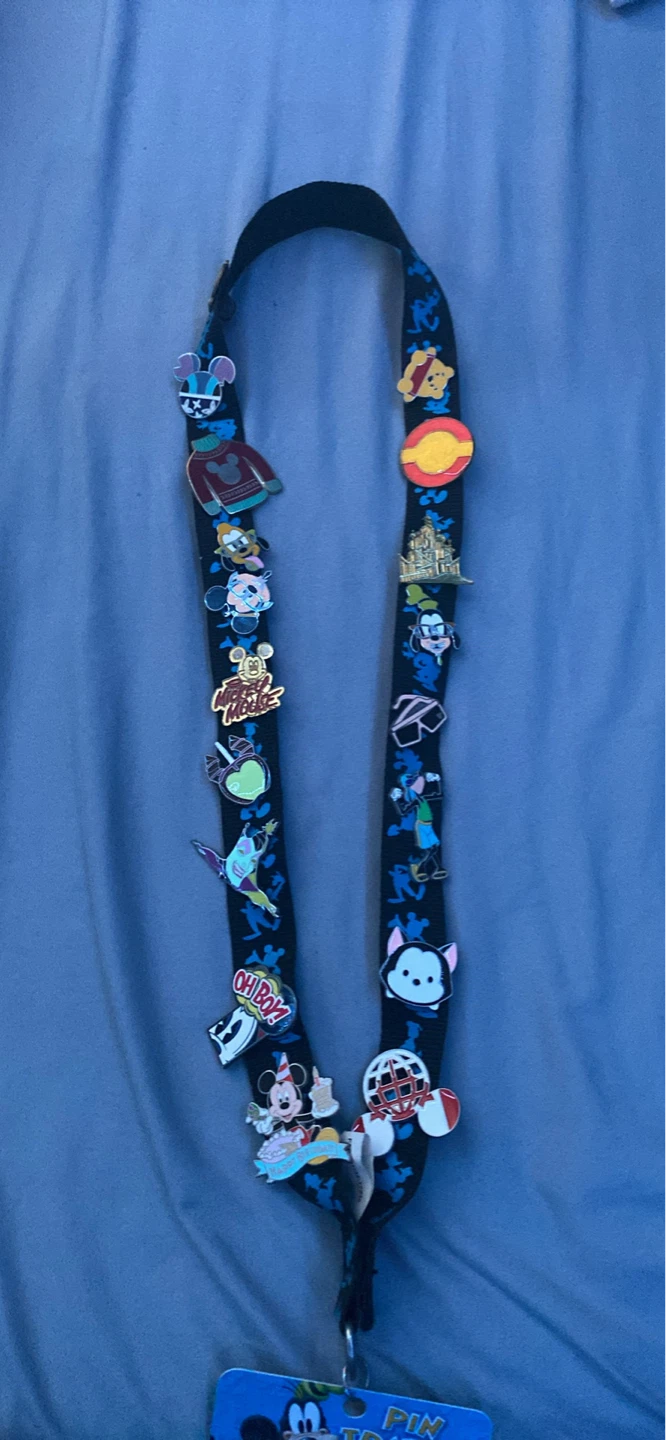 Disney Pin Trading Lanyard with Assorted Pins