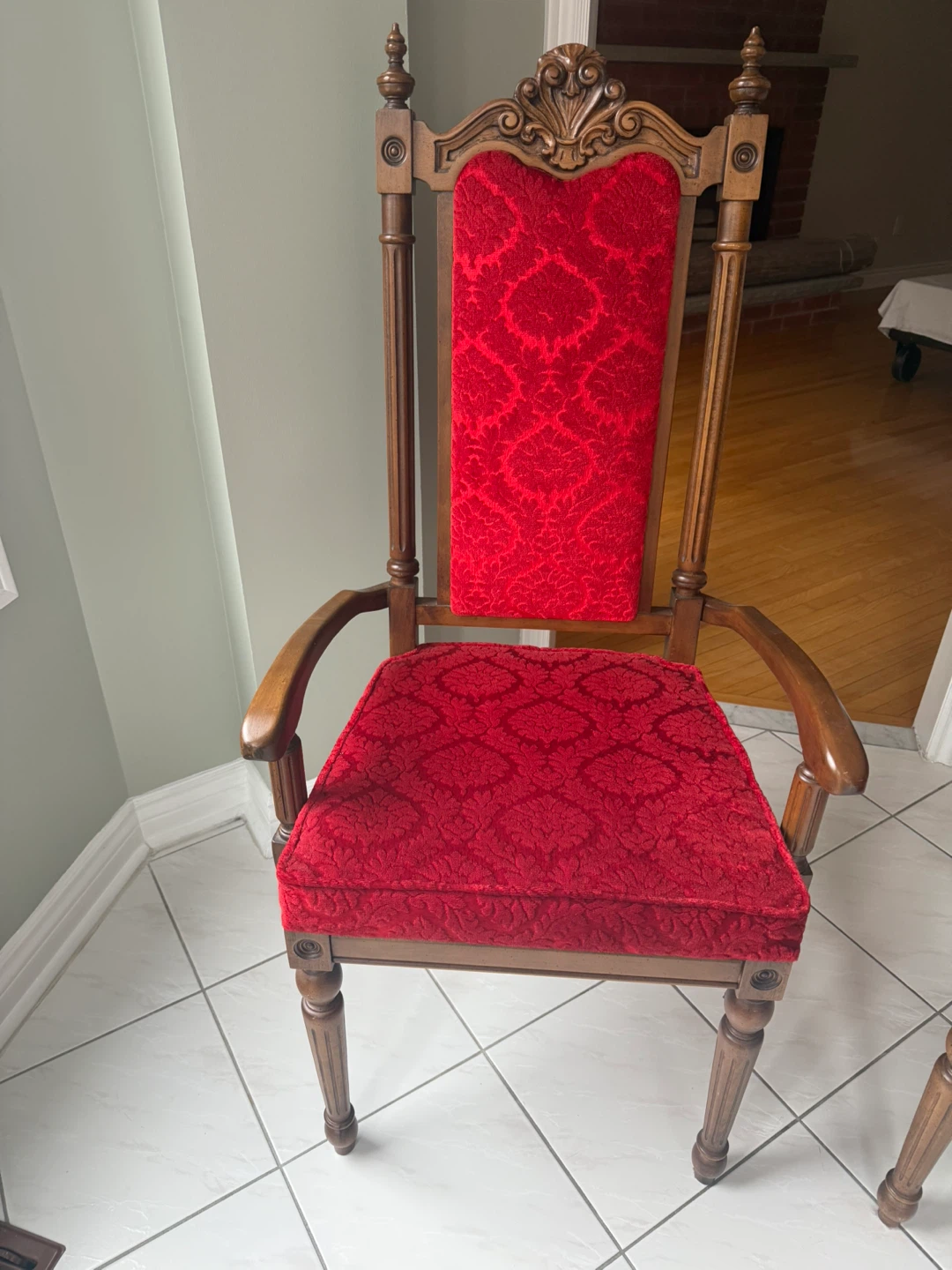 Vintage Red Upholstered Dining Chairs - photo 5