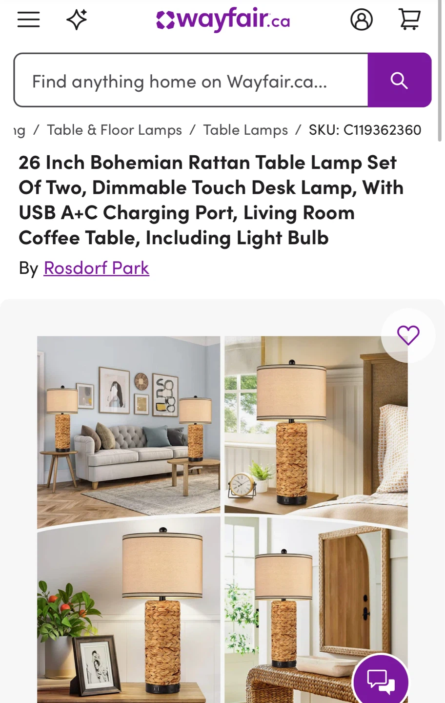 Rosdorf Park 26 Inch Bohemian Rattan Table Lamp Set of 2 - photo 4